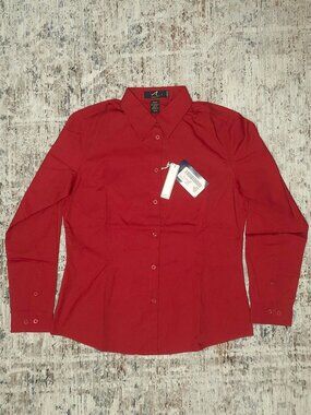 Red Button Down Shirt Long-sleeves Size M. NWT